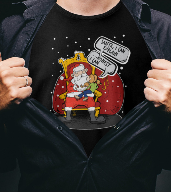 Santa I Can Explain Honest Sitting Fun Snowflake Bag Chair T-Shirt