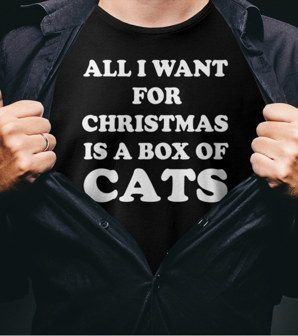 All I Want For Christmas Is A Box Of Cats Paws T-Shirt