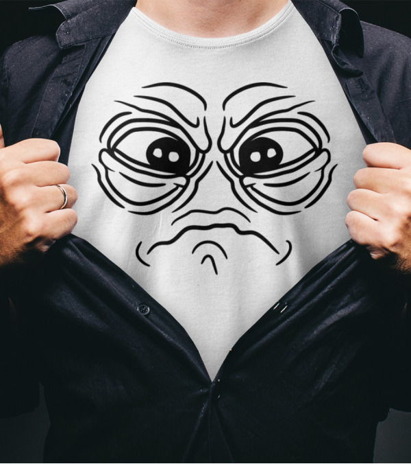 Big Huge Sad Face Eyes Cry Unhappy Flutter T-Shirt