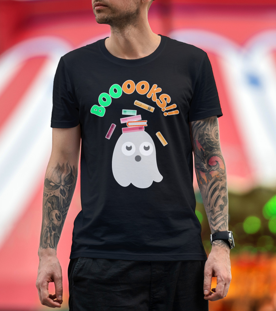 Boooooks Ghost Halloween Reading Geek Readers T-Shirt
