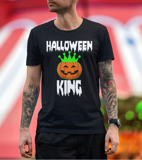 Premium T-Shirt: Halloween King Funny Horror Scary Pumpkin T-Shirt Halloween King Funny Horror Scary Pumpkin T-Shirt