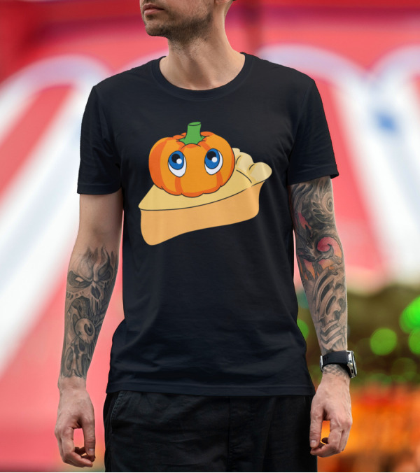 Premium T-Shirt: Cute Baby Pumpkin On Pumpkin Pie Slice T-Shirt Cute Baby Pumpkin On Pumpkin Pie Slice T-Shirt