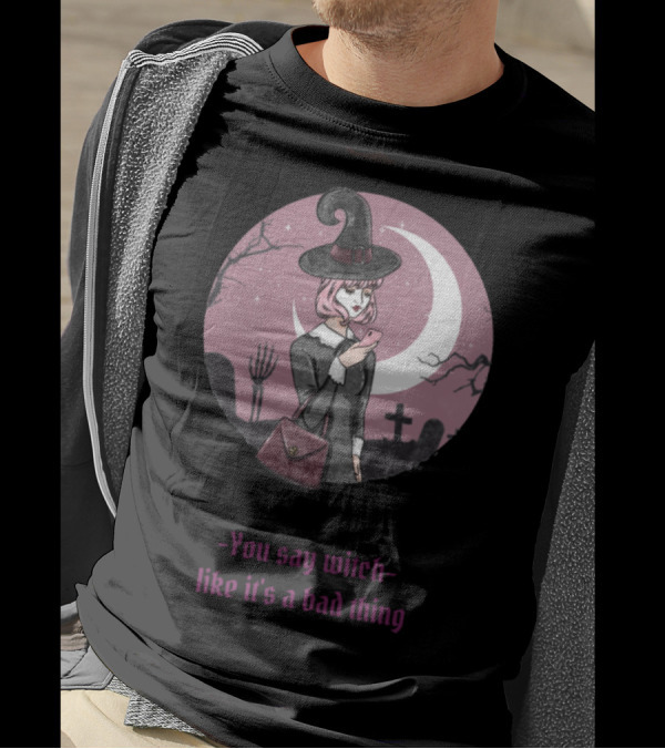 You Say Witch Like It's A Bad Thing Moonlit Cemetery Scene T-Shirt