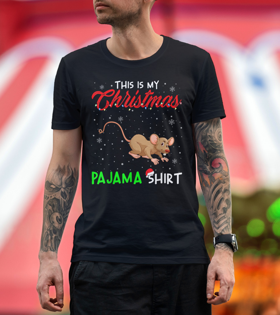 This Is My Christmas Pajama Shirt Cute Rat T-Shirt