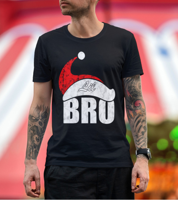 Premium T-Shirt: Lil Bro Santa Hat Christmas Family T-Shirt Lil Bro Santa Hat Christmas Family T-Shirt