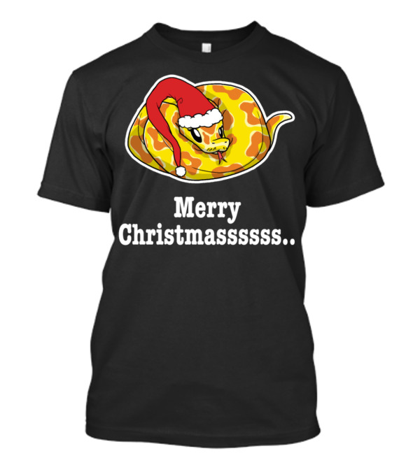 Merry Christmassss Ball Python Snake Lover Santa Hat T-Shirt