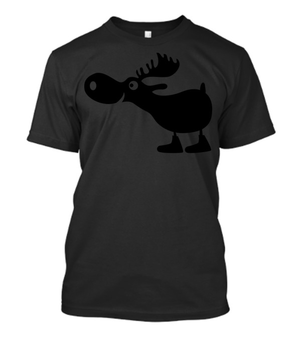 Moose Caribou Rudolph Reindeer Elk Boot Silhouette Cartoon T-Shirt