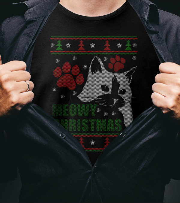 Meowy Christmas Satisfaction Guarand Safe And Secure Meowy T-Shirt