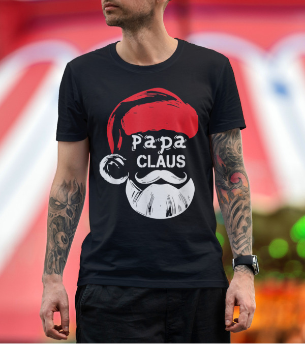 Premium T-Shirt: Papa Claus Santa Hat Beard T-Shirt Papa Claus Santa Hat Beard T-Shirt