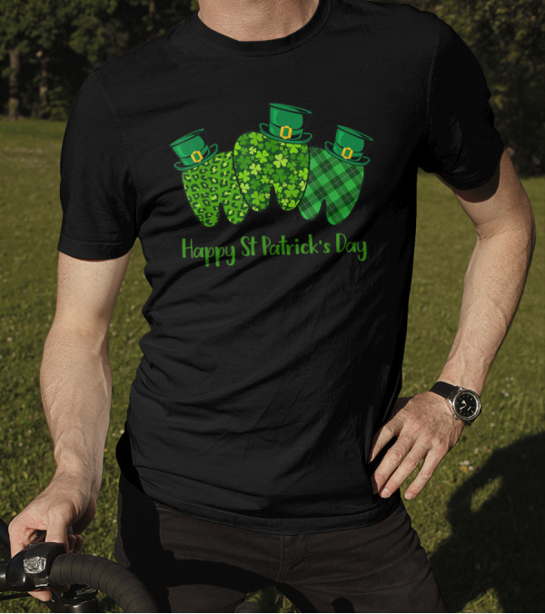 Happy St Patrick's Day Dental Assistant Tooth Leprechaun Hats T-Shirt