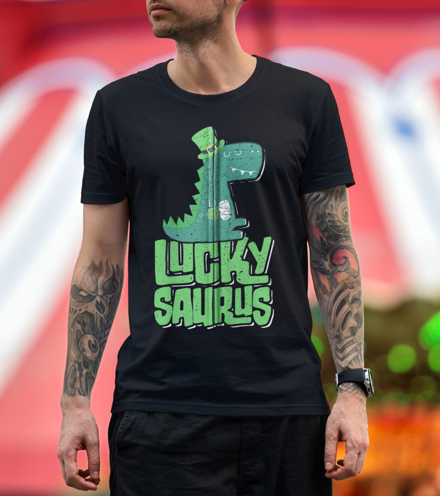 Luckysaurus Irish Dinosaur St Patrick's Day T-Shirt
