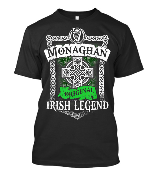 Monaghan Original Irish Legend Celtic Knot Cross Harp T-Shirt