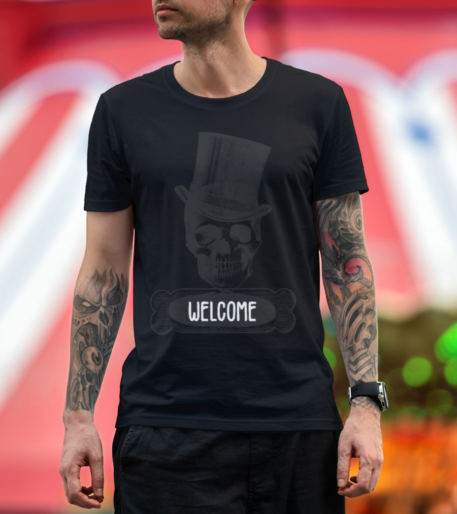 Welcome Skull Big Vintage Hat T-Shirt