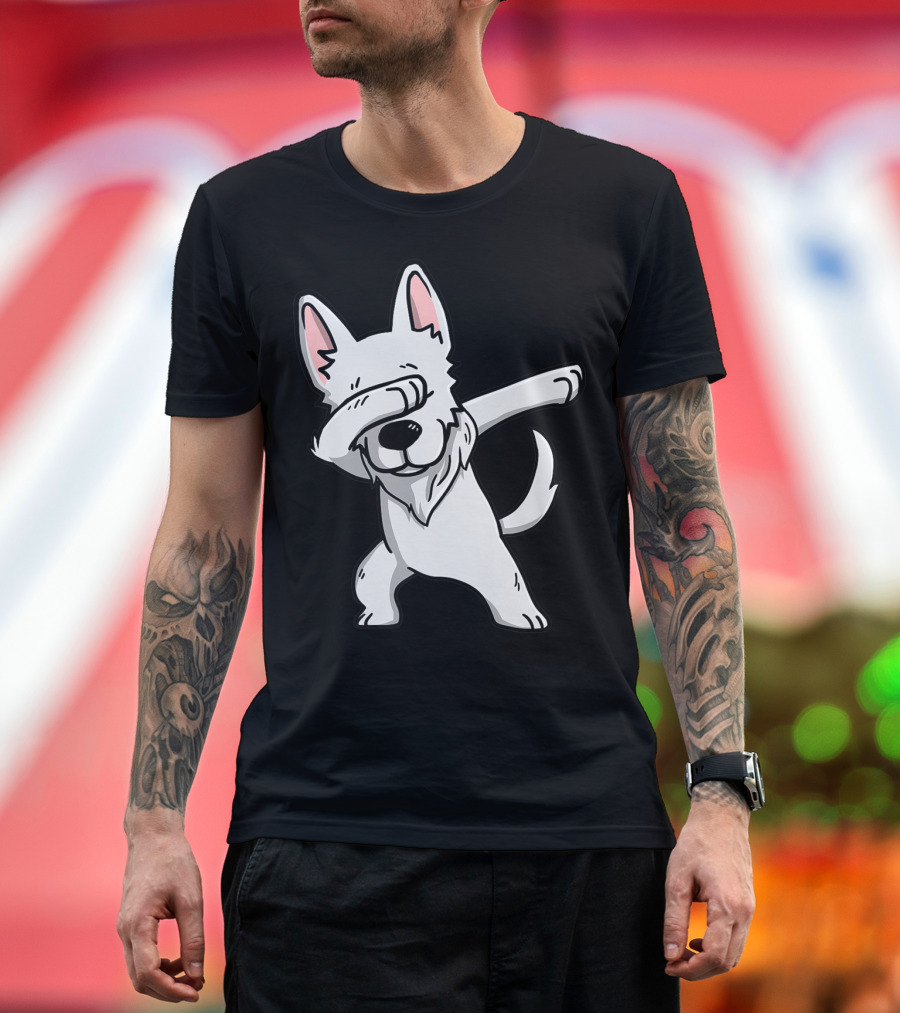 Dabbing White German Shepherd Dab Dance Pose T-Shirt