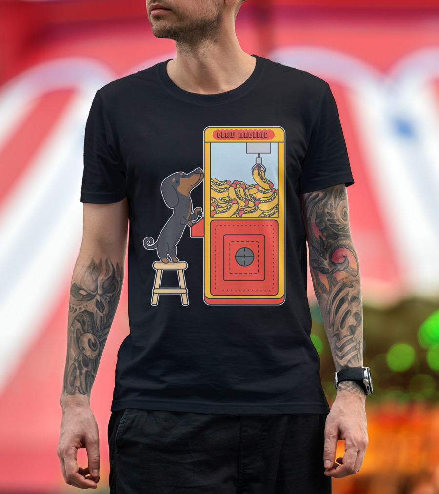 Dachshund Claw Machine Wiener Dog Crane Game T-Shirt