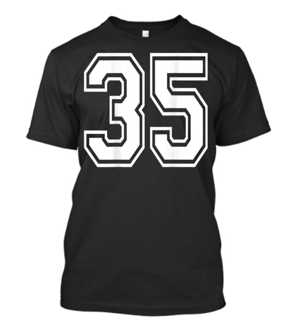 Number 35 Sports Player Back Only T-Shirt
