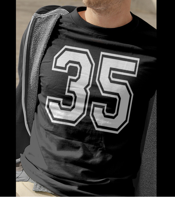 Number 35 Sports Player Back Only T-Shirt
