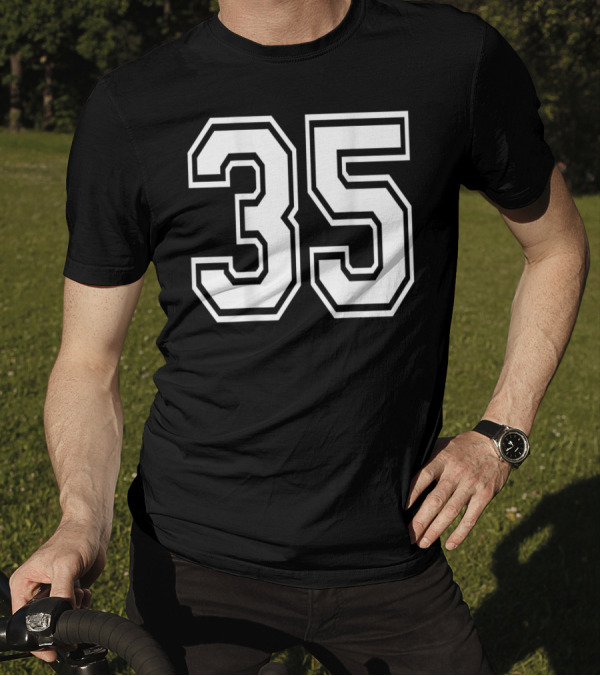 Number 35 Sports Player Back Only T-Shirt