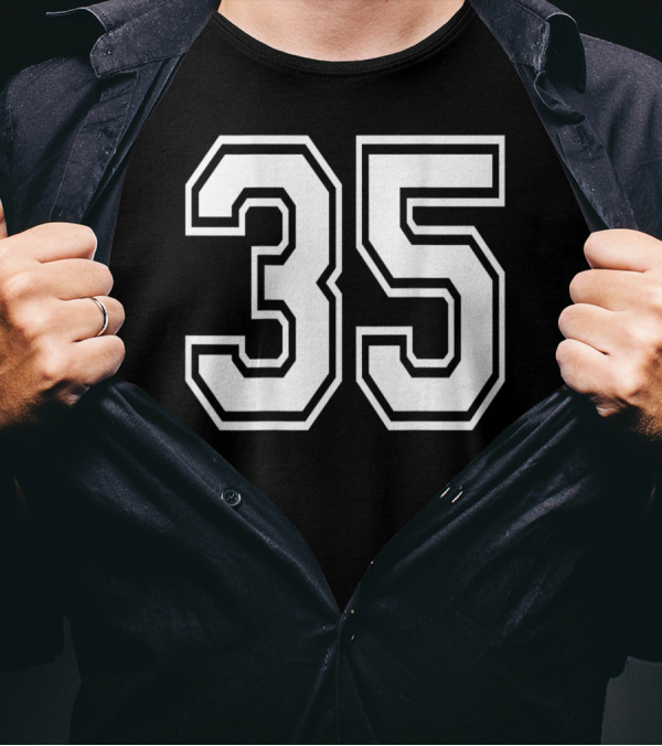Number 35 Sports Player Back Only T-Shirt