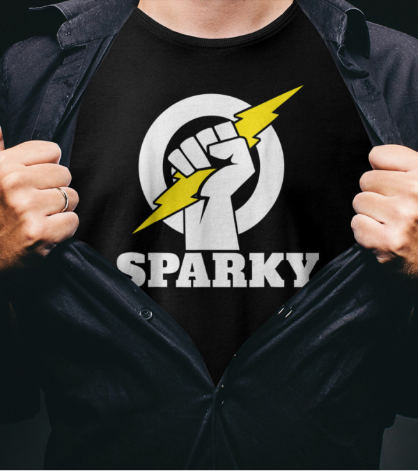 Sparky Electrician Lightning Bolt Fist T-Shirt