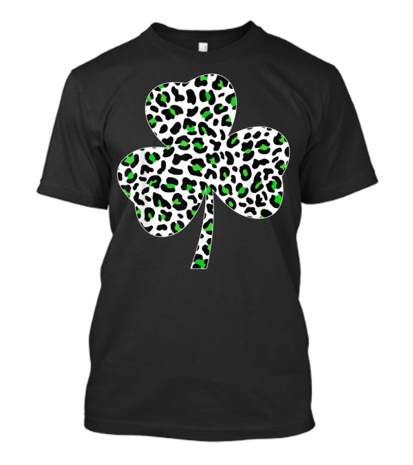 Cute Shamrock Leopard Print Clover T-Shirt