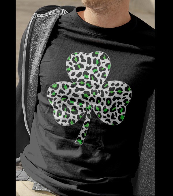 Cute Shamrock Leopard Print Clover T-Shirt