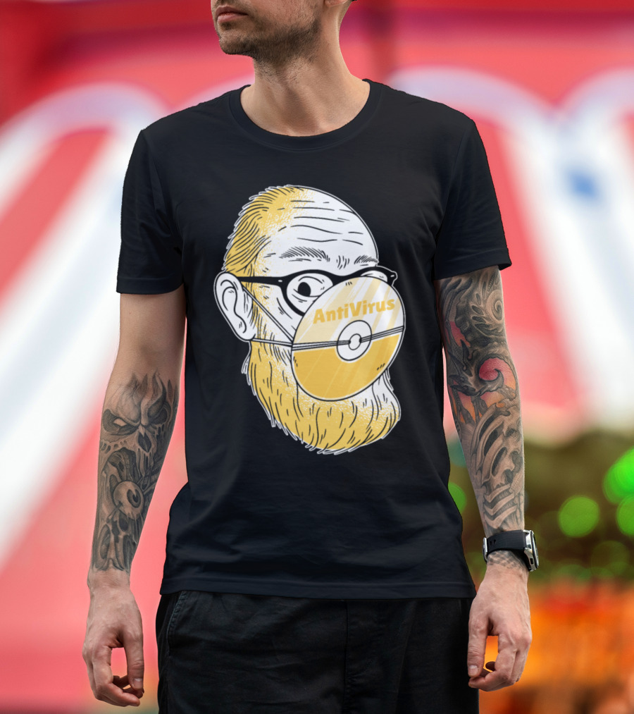 Funny Do It Yourself Antivirus Mask With CD Face Cover T-Shirt