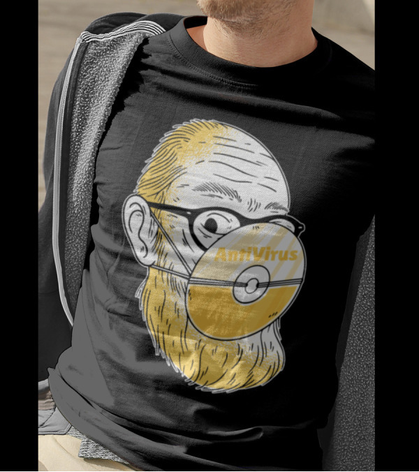 Funny Do It Yourself Antivirus Mask With CD Face Cover T-Shirt