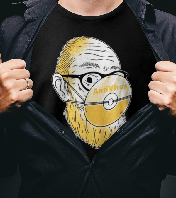 Funny Do It Yourself Antivirus Mask With CD Face Cover T-Shirt