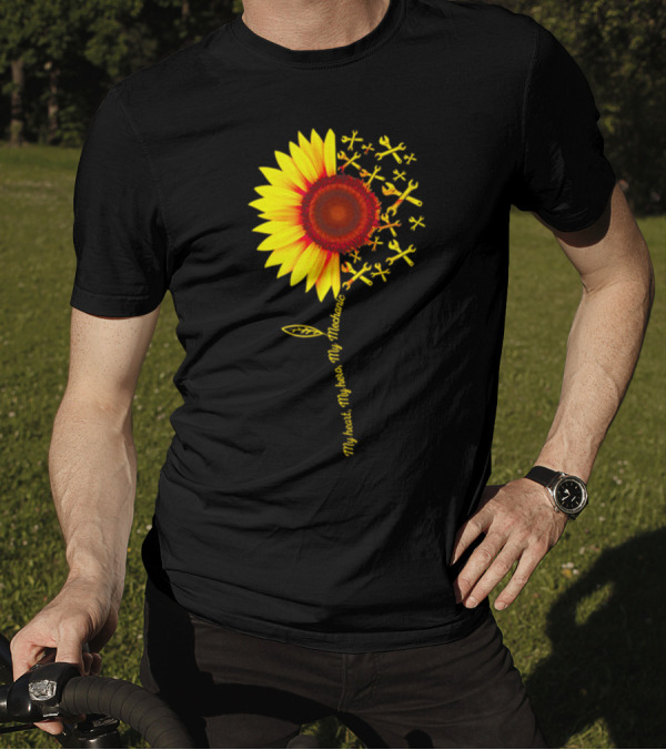 My Heart My Hero My Mechanic Sunflower Wrench Tools T-Shirt