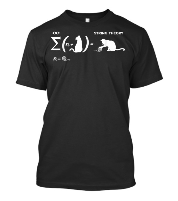 Infinity Summation Equation Cat Playing With Yarn String Theory T-Shirt