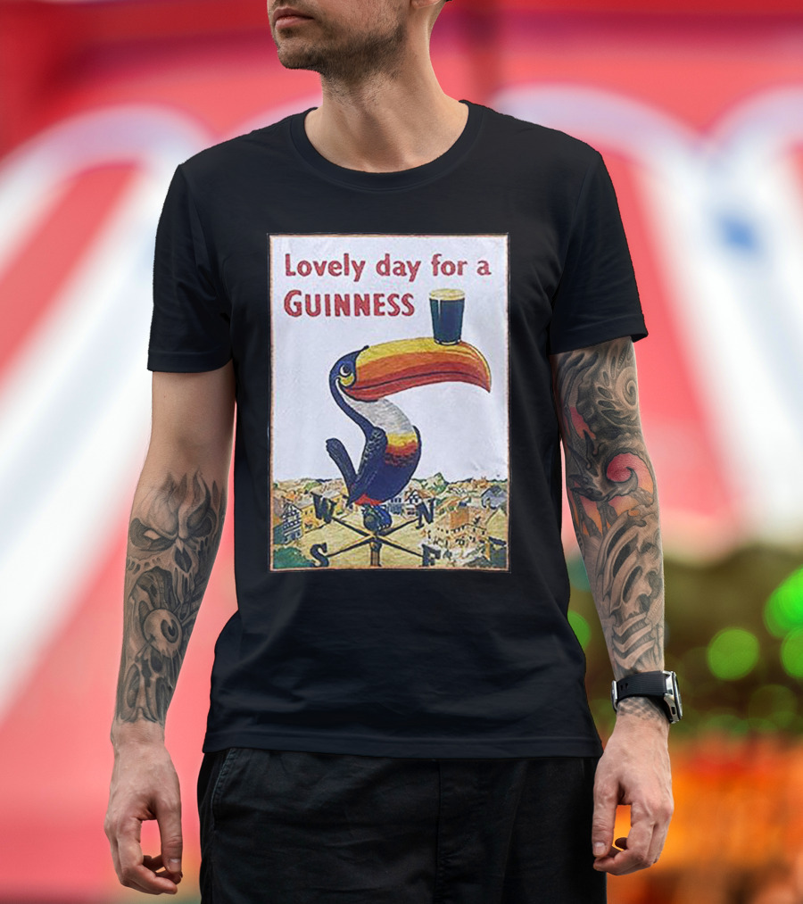 Lovely Day for a Guinness Toucan Balancing Pint on Weathervane T-Shirt