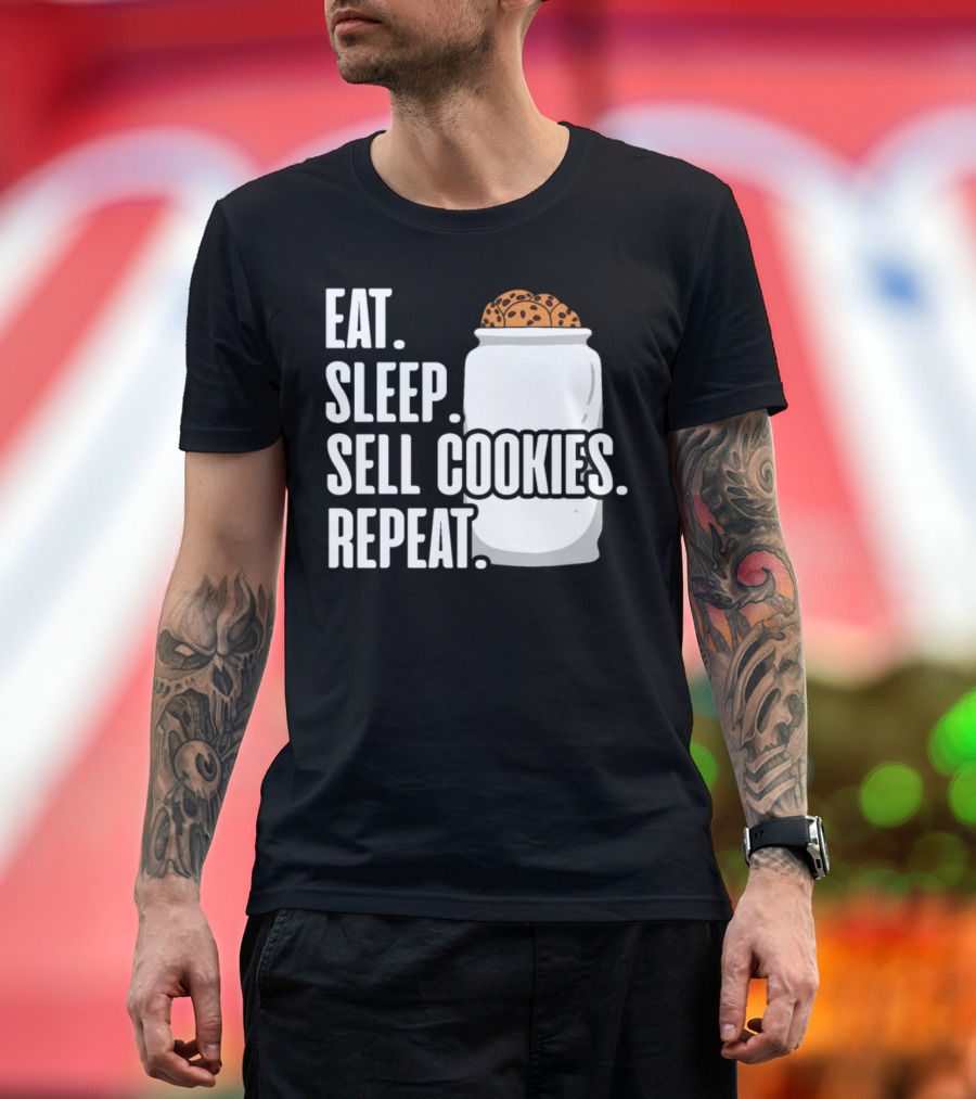 Eat Sleep Sell Cookies Repeat Cookie Jar T-Shirt
