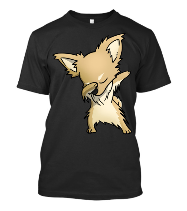 Dabbing Long Haired Chihuahua Dab Dance Pose Cartoon T-Shirt