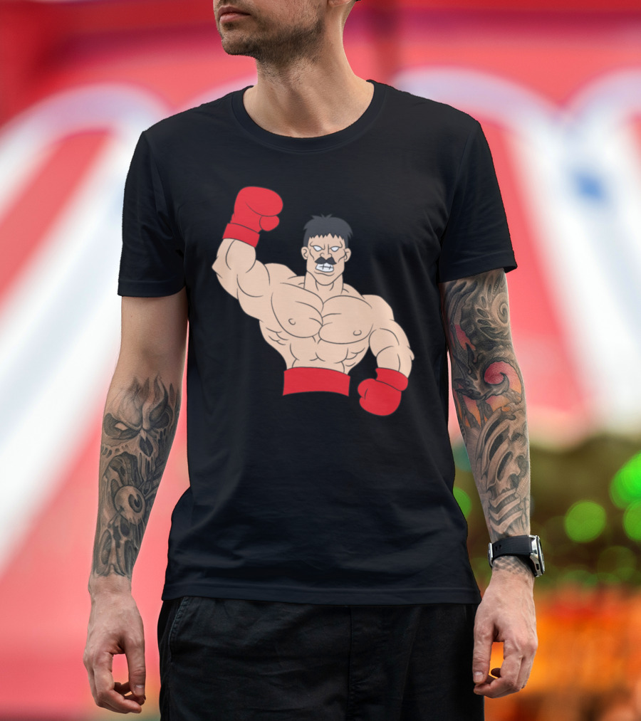 Boxer With Red Gloves Flexing Muscles T-Shirt