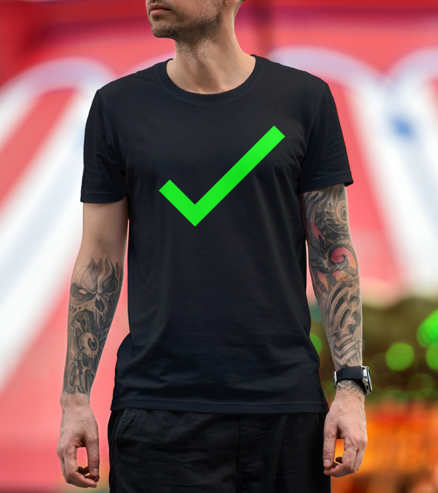 Checked Box Icon Green Tick T-Shirt