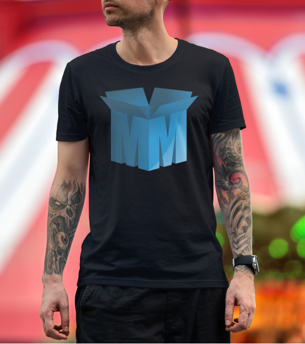 Premium T-Shirt: Trending Funny M Letter Box MM Blue Box T-Shirt Trending Funny M Letter Box MM Blue Box T-Shirt