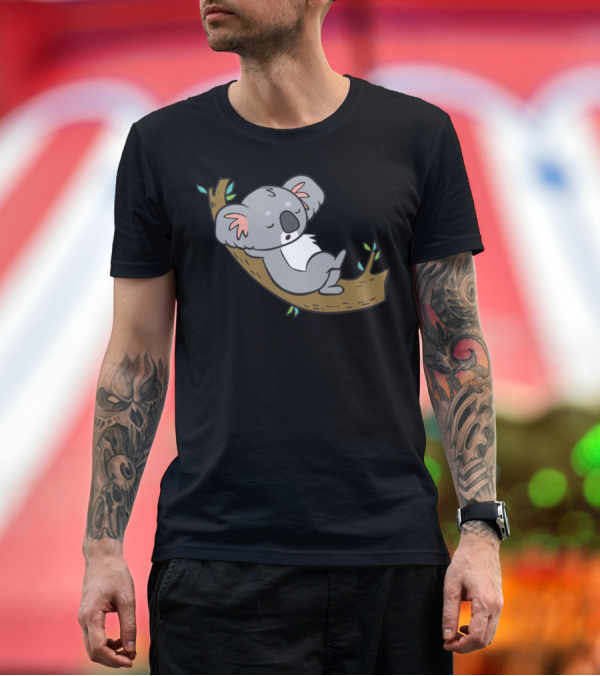 Premium T-Shirt: Koala Relaxed on Branch Cute Sleeping Koala T-Shirt Koala Relaxed on Branch Cute Sleeping Koala T-Shirt