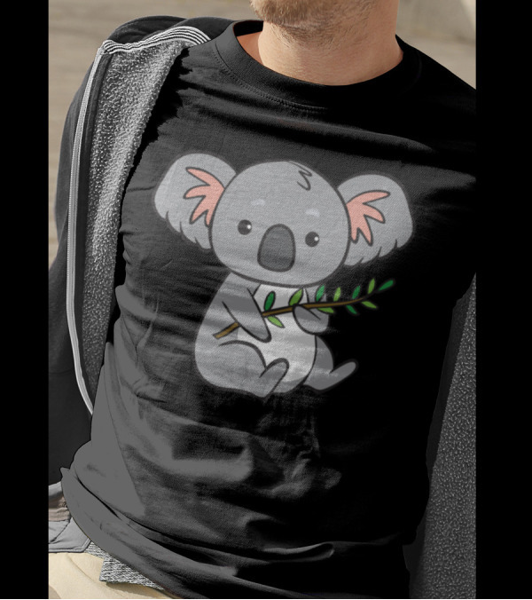 Koala Holding Eucalyptus Branch Cute T-Shirt