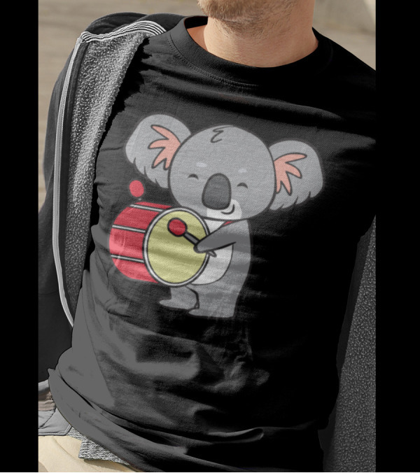 Koala Playing Red Drum With Joyful Expression T-Shirt