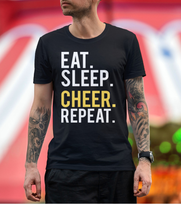 Premium T-Shirt: Cheerleading Eat Sleep Cheer Repeat T-Shirt Cheerleading Eat Sleep Cheer Repeat T-Shirt