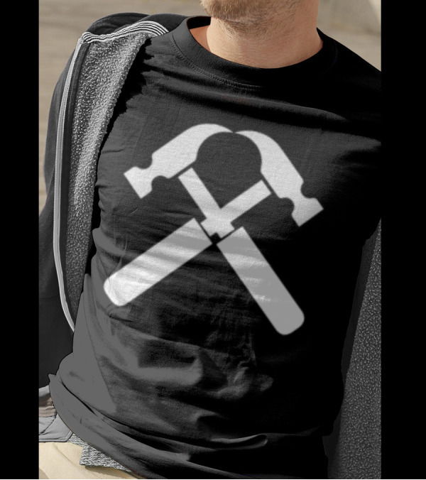 Crossed Carpenter Hammers Icon T-Shirt