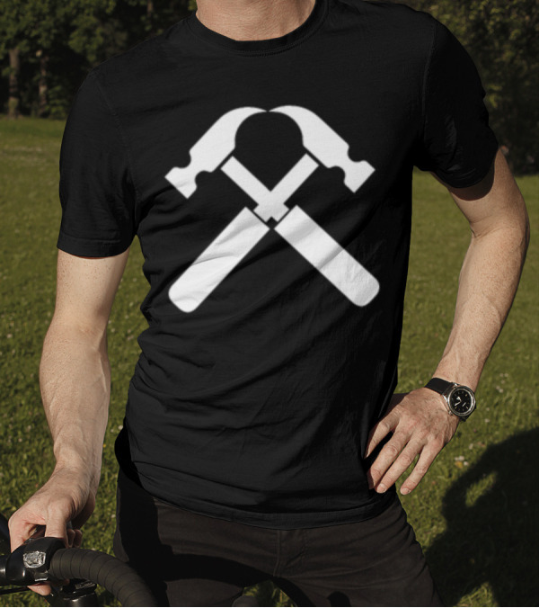 Crossed Carpenter Hammers Icon T-Shirt
