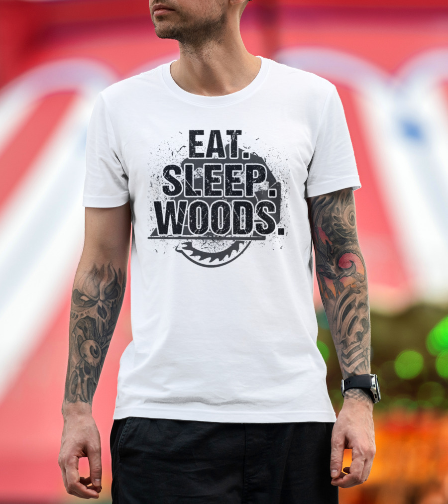 Eat Sleep Woodwork Circular Saw Blade T-Shirt