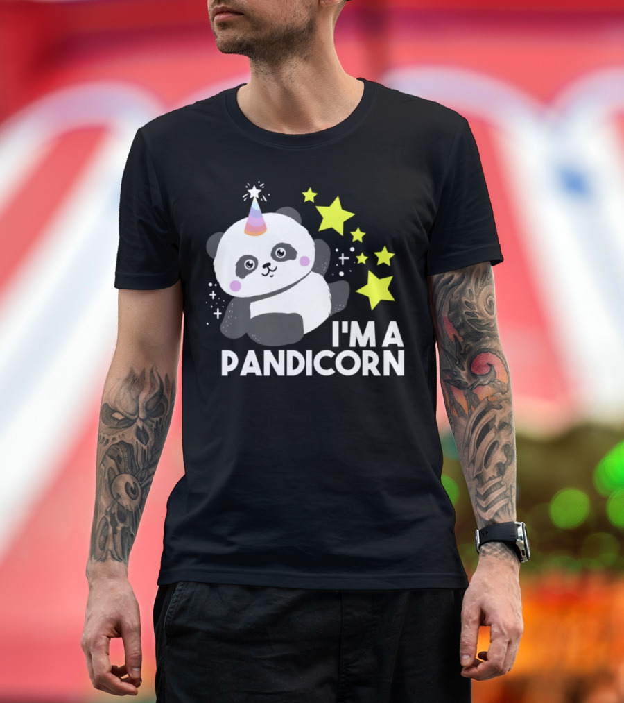I'm A Pandacorn Unicorn Panda Bear Stars T-Shirt