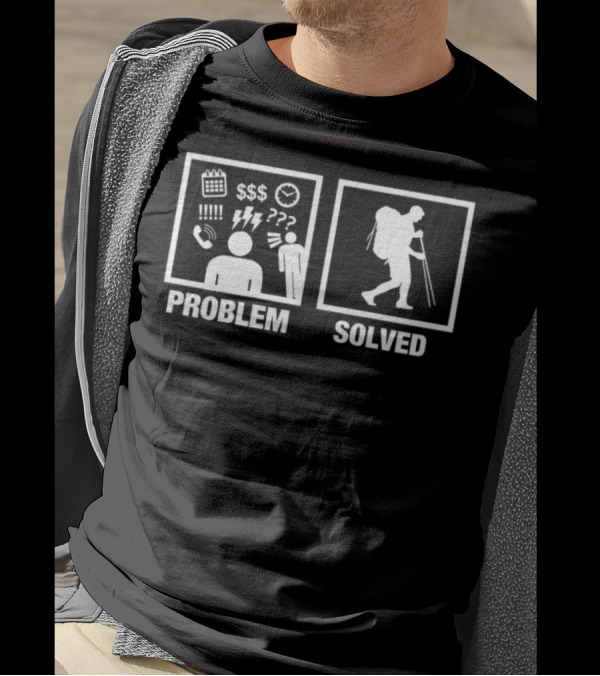 Problem Solved Hiking Solution Icons T-Shirt
