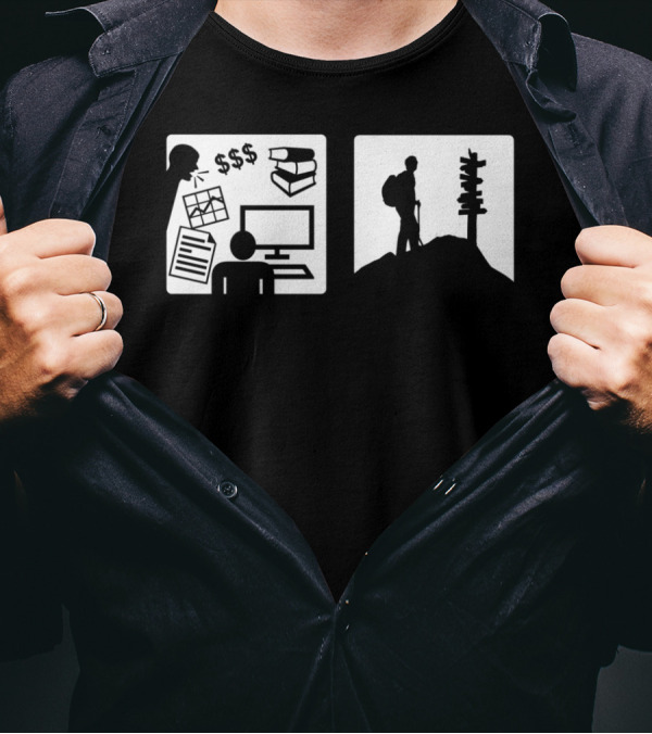 Problem Solved Mountain Hiking Stress Relief T-Shirt