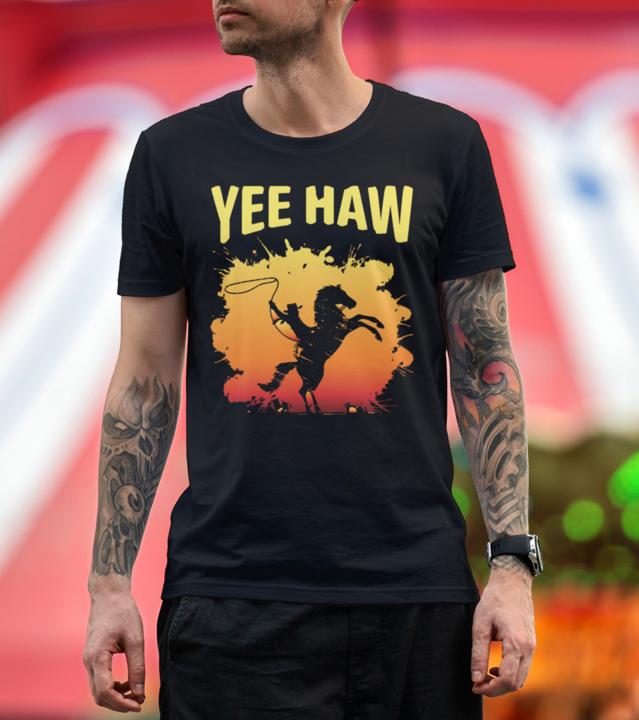 Yee Haw Cowboy Rodeo Show Jumping T-Shirt