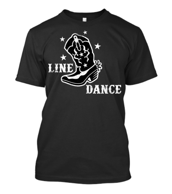 Line Dance Boot With Stars Vintage Look T-Shirt