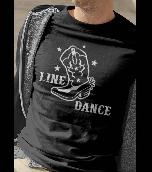 Line Dance Boot With Stars Vintage Look T-Shirt